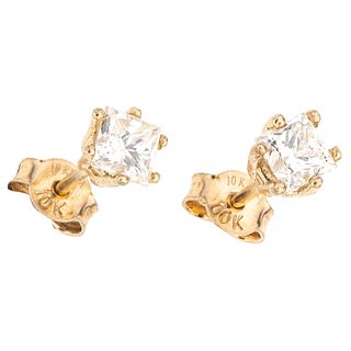DIAMONDS STUD EARRINGS. 10K YELLOW GOLD