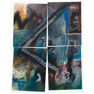 CARLOS TORRES, Untitled, Signed and dated 95, Pastels and ink on paper, 25.1 x 19.6" (64 x 50 cm), Pieces: 4 framed together
