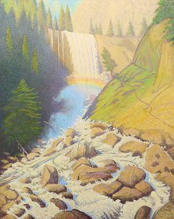 Ferdinand Burgdorff Painting Vernal Falls, Yosemite