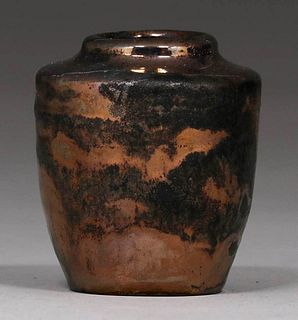 Pewabic Pottery Cabinet Vase Metallic Bronze Glaze