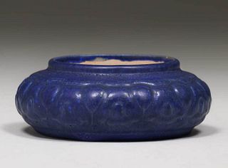 Fulper Pottery Matte Blue Bowl c1910