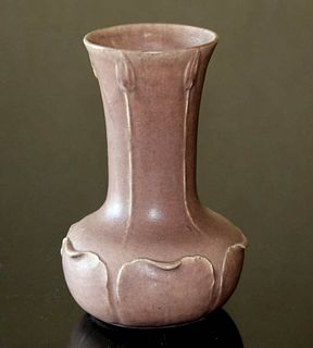 Grueby Pottery Matte Pink Vase c1905