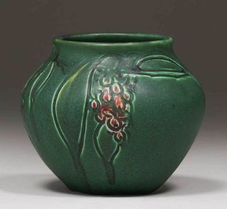Rookwood 1904 Carved & Decorated Vase Rose Fechheimer
