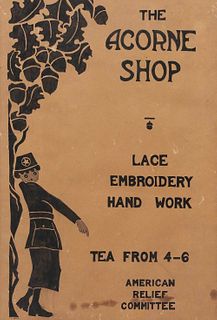 WWI  Arts & Crafts Framed Poster "The Acorne Shop"