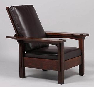 L&JG Stickley Paddle-Arm Morris Chair c1907
