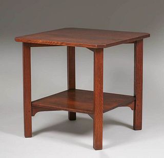 Gustav Stickley Clip-Corner Lamp Table c1910