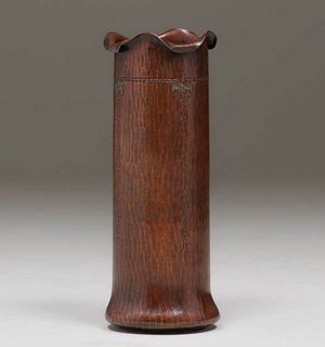Roycroft Hammered Copper Bellflower Cylinder Vase
