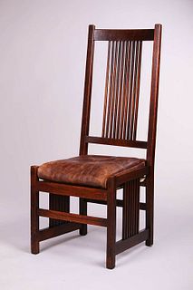Gustav Stickley Tallback Spindled Side Chair c1907