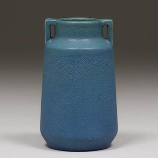 Rookwood #2076 Matte Blue Two-Handled Vase 1914