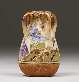 Amphora Pottery Four-Handled Poppy Vase c1905