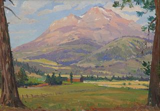 William F. Dabelstein Painting Mt Shasta c1920s