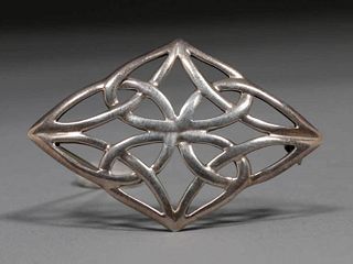 Celtic Arts & Crafts Sterling Silver Brooch c1910