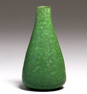 Grueby Pottery Matte Green Tapered Vase c1910