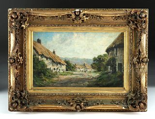 Signed 19th C. European Painting - Charming Village