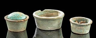 Egyptian 26th Dynasty Saite Period Faience Jars (3)