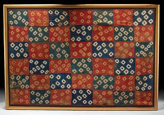 Large Nazca Polychrome Tie Dye Textile Mantle