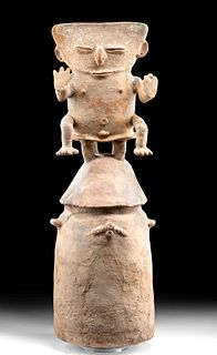 Tall Rio Magdalena Pottery Human Lidded Funerary Urn