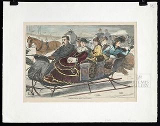 1869 Winslow Homer Engraving Christmas Belles