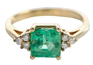14kt. Emerald and Diamond Ring