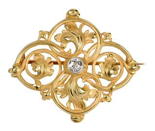 Antique French 18kt. Diamond Brooch