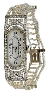 Antique French Platinum & Gold Watch