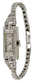 Croton Platinum Diamond Watch