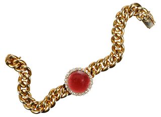 Antique Gold, Garnet & Diamond Bracelet