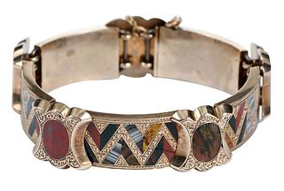 Antique Gold Scottish Agate Bracelet