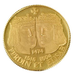 Modern Commemorative Spanish Gold Medallion 