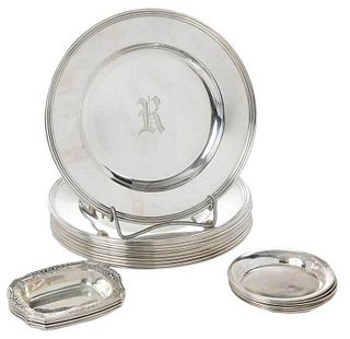 22 Sterling Plates and Nut Dishes