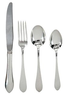 Pointed Antiques Sterling Flatware, 35 Pieces