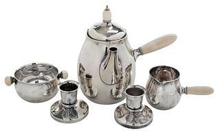 Jensen Sterling Coffee Service and Candlesticks