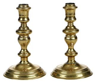 Pair of British Brass Candlesticks