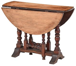 Rare William and Mary Turned Gateleg Table