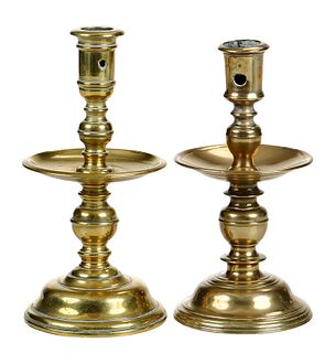 Two North European "Heemskirk" Brass Candlesticks