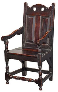 Early American Turned and Joined Walnut Armchair