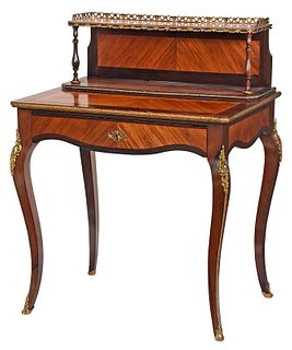 Louis XV Style Rosewood Two Tiered Writing Desk