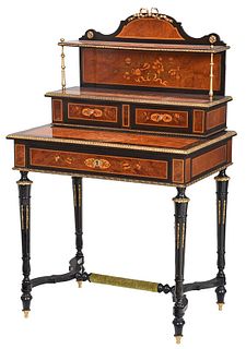 Louis Philippe Style Marquetry Inlaid Desk