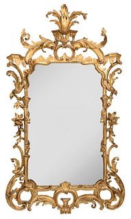Chinese Chippendale Finely Carved Gilt Mirror