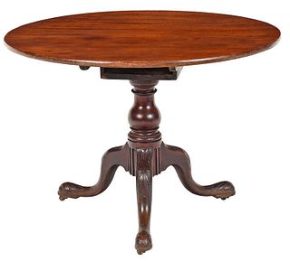 Large Scale Chippendale Carved Mahogany Tea Table