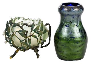 Two Art Glass Vases, Including Loetz Tatiania