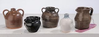 Five Pieces Southern Pottery