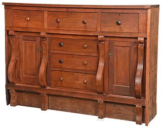 Monumental Southern Classical Walnut Sideboard