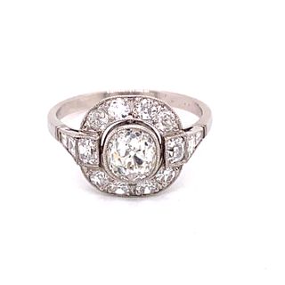 Art Deco Platinum Diamond Engagement RingÊ