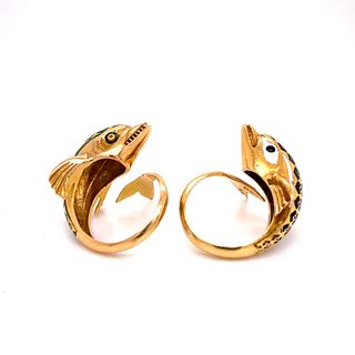 A Set Of 18k Greek Dolphin Rings