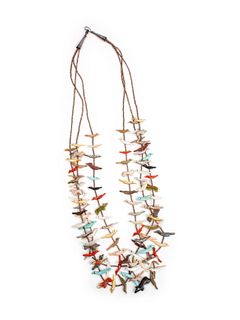Lavina Tsikewa
(Zuni, 20th Century)
Multi-Strand Fetish NecklaceLot is located and will ship from Denver, Colorado.