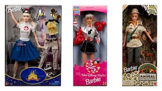 Five Disney Themed Barbies