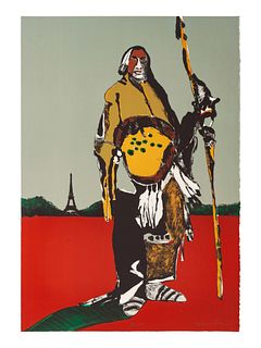 Fritz Scholder
(Luiseno, 1937-2005)
Lot is located and will ship from Denver, Colorado.Indian in Parisedition 67/100, 1976