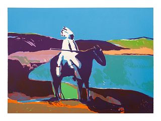 Fritz Scholder
(Luiseno, 1937-2005)
Lot is located and will ship from Denver, Colorado.Indian at the Lake (2nd State)edition 36/75, 1977