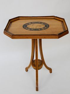 English Inlaid Tray Top Stand, mid 19th century